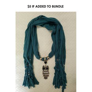 $5 w/ Bundle Fabric Lariat Charm Necklace Scarf